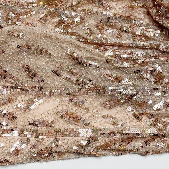 MAC DUGGAL Vintage Blush Rose Gold Sequined Evening Formal Gown - Picture 16 of 16